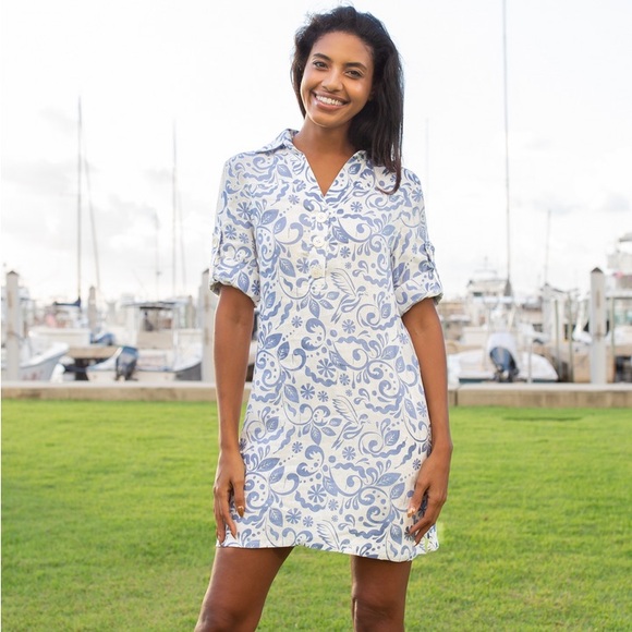 HIHO Dresses & Skirts - HIHO Sophia Dress Blue Bird Print size Xs